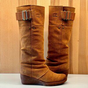 Sorel Toronto Suede Knee High Wedge Boots Size 7 Waterproof
